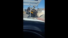 Crane tilts and operator falls in Mfuleni, Cape Town, South Africa