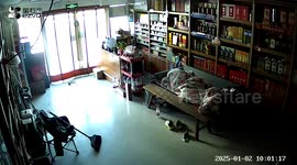 Security video captures earthquake inside store in Ningxia, China