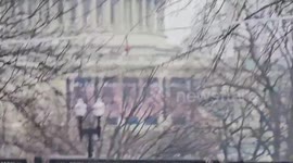 Protests and supporters gather during Trump inauguration in Washington, D.C., USA