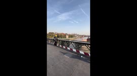 Food delivery to a boat captured in Jiangsu, China