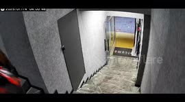 Man trips on stairs while attempting silly walk in Sichuan, China