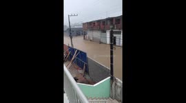 Severe floods submerge streets in Santa Catarina, Brazil