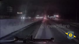 US: Suspected Drunk Driver Crashes Into Michigan State Police Vehicle on I-75