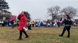 Hundreds protest Trump's new immigration laws in Kansas City, Missouri, USA