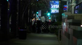US, Las Vegas: Las Vegas Immigration Protesters Converge on Fremont Street in Downtown Las Vegas