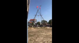Giant swing festival held during Lunar New Year in Vietnam