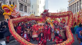 Huge crowds in Chinatown during Chinese New Year 2025 celebrations in London