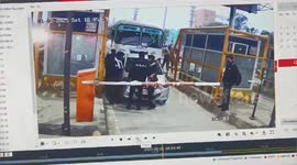 CCTV captured Haryana roadways bus running over toll employee after driver fails to notice him