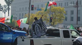 US, Los Angeles: Downtown LA Anti Immigration Enforcement Protest Outside City Hall