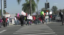 US, Los Angeles: Riverside Protest Against Trumps Deportations