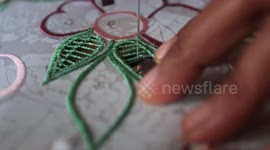 MAKING LEAF , BEAUTIFUL PAYAKUMBUH EMBRODIERY
