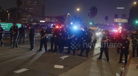 US, Los Angeles: Downtown LA Anti Immigration Enforcement Protest LAPD In Riot Gear Part 6