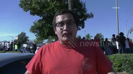 US, Los Angeles: Riverside Protest Against Trumps Deportations With Sound On Tape Part 2