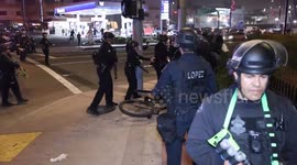 US, Los Angeles: Downtown LA Anti Immigration Enforcement Protesters Disperse Part 8