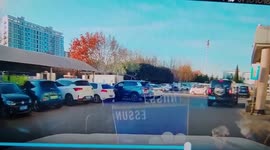 Bungling driver gets his leg run over by his own car