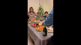 Son accidentally breaks glass during family meal in St. Petersburg, Russia