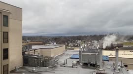 Stunning shelf cloud formation after storm in Frankfort, Kentucky, USA