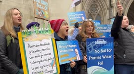Thames Water protested outside High Court in London