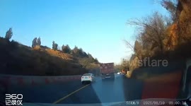 Collision caught on dash cam in Shanxi province, china