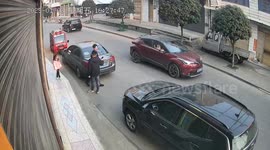 Person falls on the road during a shoot in Hunan