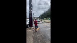 Motorcycle wheelie attempt ends in failure in Marechal Floriano, Brazil