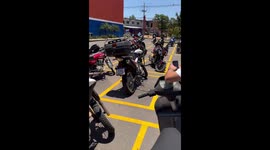 Bees swarm on a motorcycle in Mariano Roque Alonso