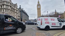 Hundreds of tradespeople hit in the pocket over tool thefts block Westminster to demand help from government