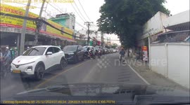 Motorcycle collision captured on dashcam in Ho Chi Minh, Vietnam