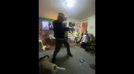 In-law nearly hits everyone while using VR goggles in England, UK