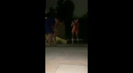 Friend falls while lighting fireworks in Recife, Brazil