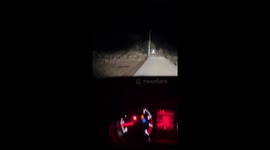 Motorcycle rider falls after headlights turned off in Guangxi province, China