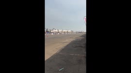 Rider crashes during motorbike race in Lonavala, India