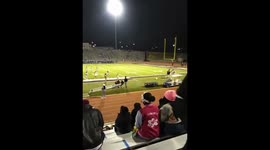 Man dancing on bleachers in Houston falls down