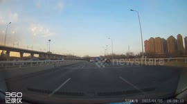 Vehicle collision in Tianjin, China