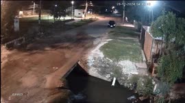 Motorcycle rider falls into ditch in Paraguay