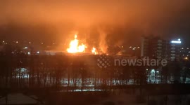 Large-scale fire at acetone plant in Gatchina, Russia