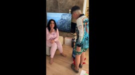 Kid overwhelmed with emotion after receiving a go-kart gift in Melbourne, Australia