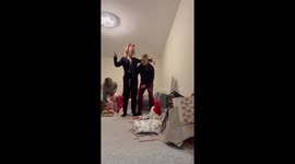 Girl's attempt to carry another fails during girls' night in Bolton, UK