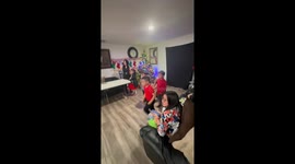 The Grinch pranks kids in Charlotte, North Carolina, USA