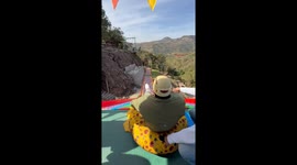 Person falls at the end of slide in Mazamitla, Jalisco