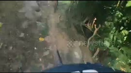 Mountain biking mishap causes laughter in Valencia, Negros Oriental, Philippines