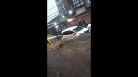 Driver regrets taking on floods when torrents wash away his vehicle