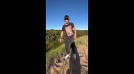 Man's backflip attempt ends in slope slide in Buenos Aires, Argentina
