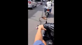 Unexpected motorcycle accident slip crash in Indonesia!