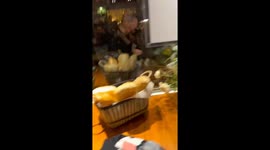 The police arrested the man, but before that they hit his head several times on the glass!