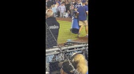 Bird on the field at Dodger Stadium steals show during Game 2 between Padres and Dodgers!
