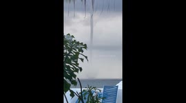 Large waterspout swirls off Bahamas!