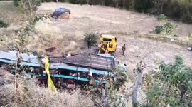 Bus plunges into 200ft steep ravine killing seven in India