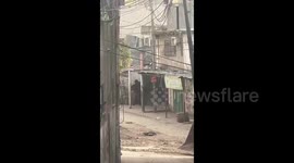 Israeli soldiers raid shops during the ongoing invasion of al-Far'a refugee camp