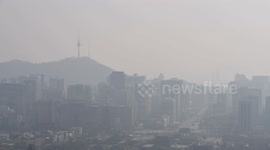 South Korea: A hazy caused by fine dust is covering the center of Seoul, South Korea